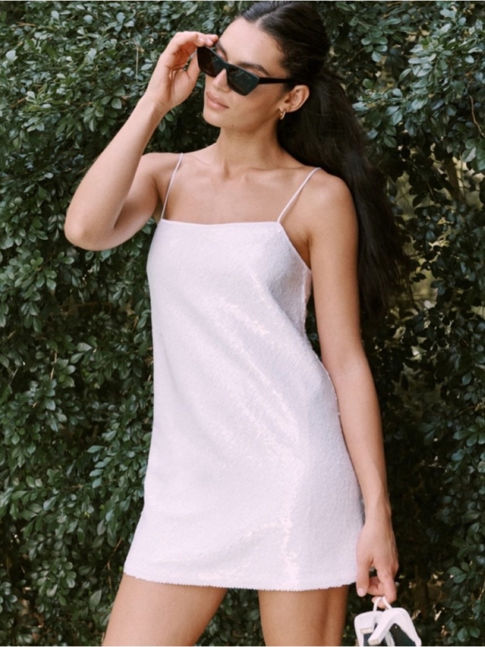 Abercrombie & Fitch White Sequin Mini Dress